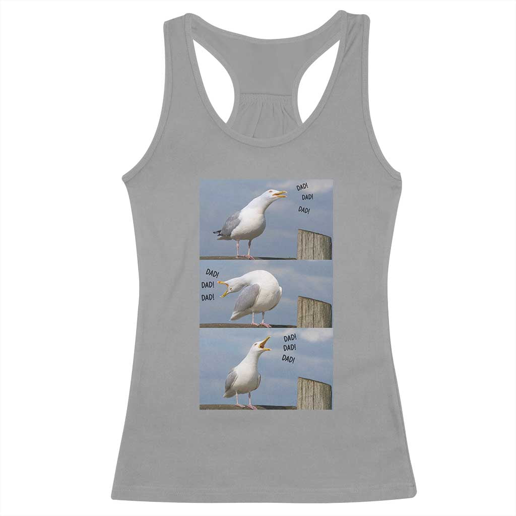 Funny Seagull Papa Racerback Tank Top Fathers Day Gift Ocean Life Dad Graphic