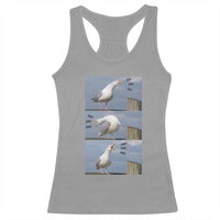 Funny Seagull Papa Racerback Tank Top Fathers Day Gift Ocean Life Dad Graphic