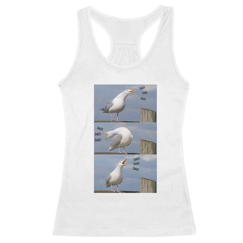 Funny Seagull Papa Racerback Tank Top Fathers Day Gift Ocean Life Dad Graphic