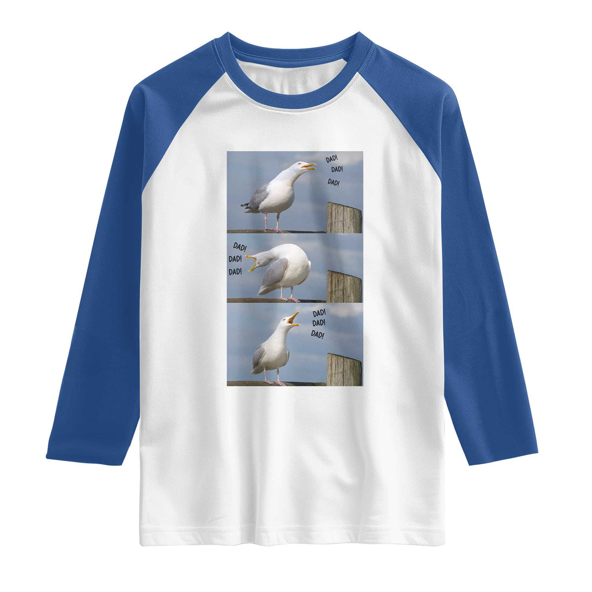 Funny Seagull Papa Raglan Shirt Fathers Day Gift Ocean Life Dad Graphic