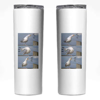 Funny Seagull Papa Skinny Tumbler Fathers Day Gift Ocean Life Dad Graphic
