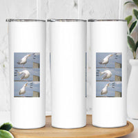 Funny Seagull Papa Skinny Tumbler Fathers Day Gift Ocean Life Dad Graphic