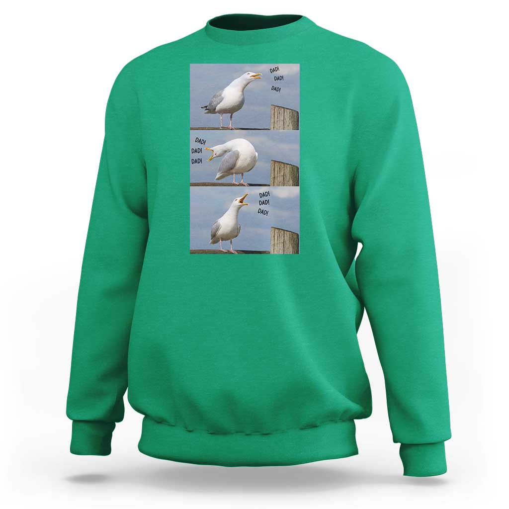 Funny Seagull Papa Sweatshirt Fathers Day Gift Ocean Life Dad Graphic