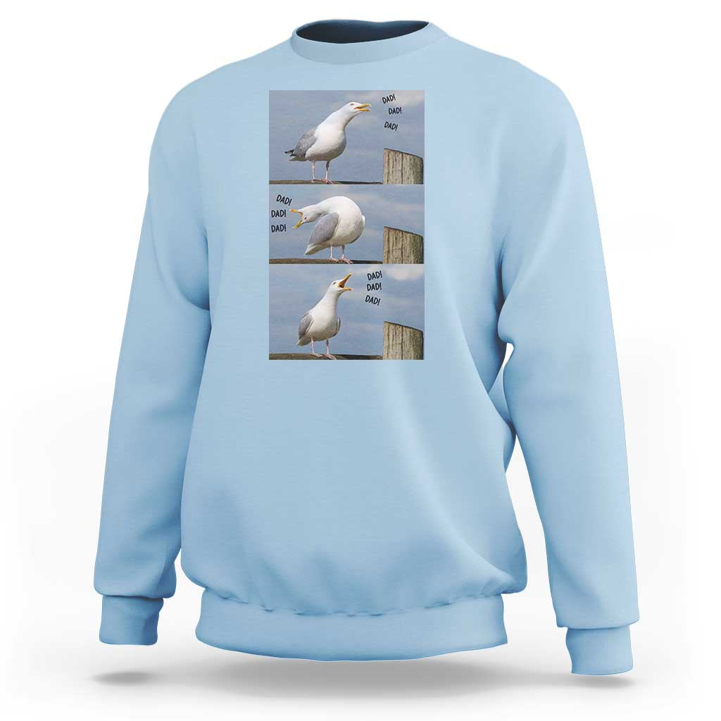 Funny Seagull Papa Sweatshirt Fathers Day Gift Ocean Life Dad Graphic