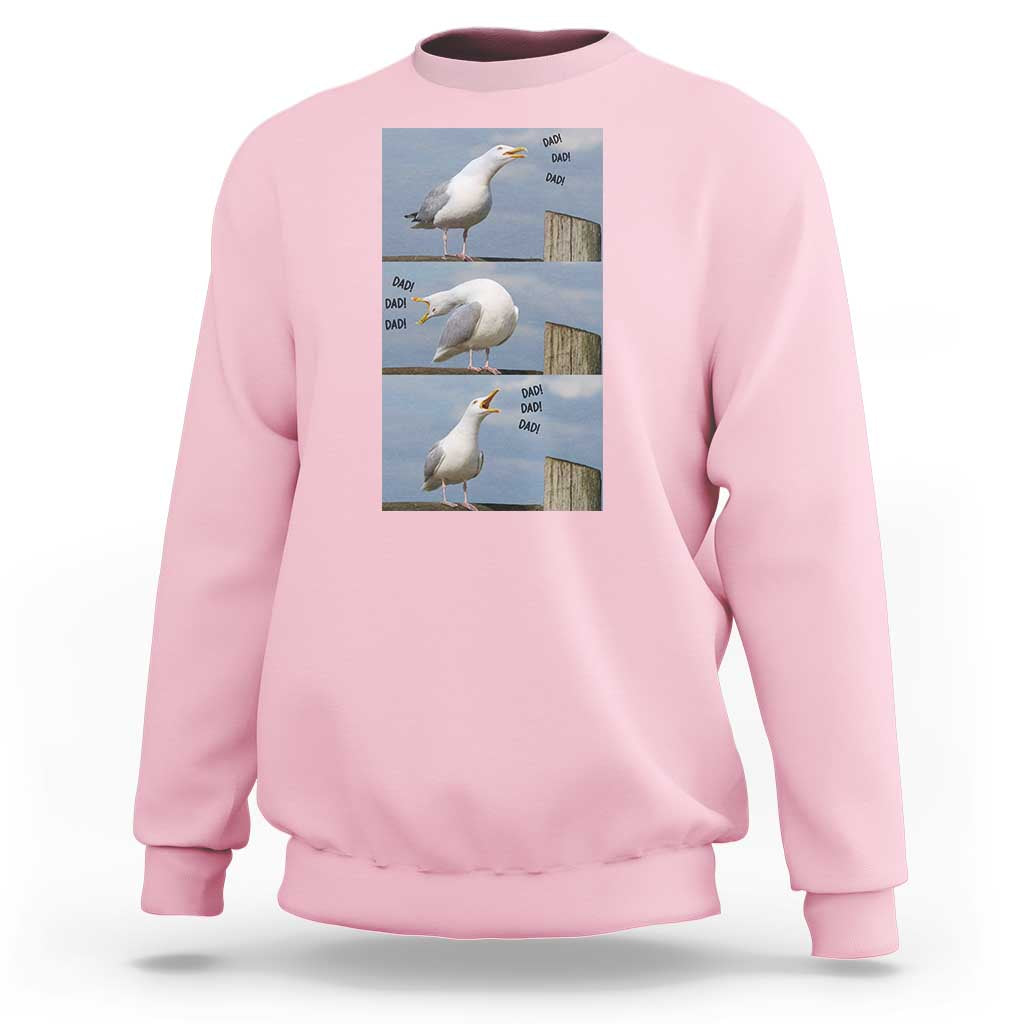 Funny Seagull Papa Sweatshirt Fathers Day Gift Ocean Life Dad Graphic