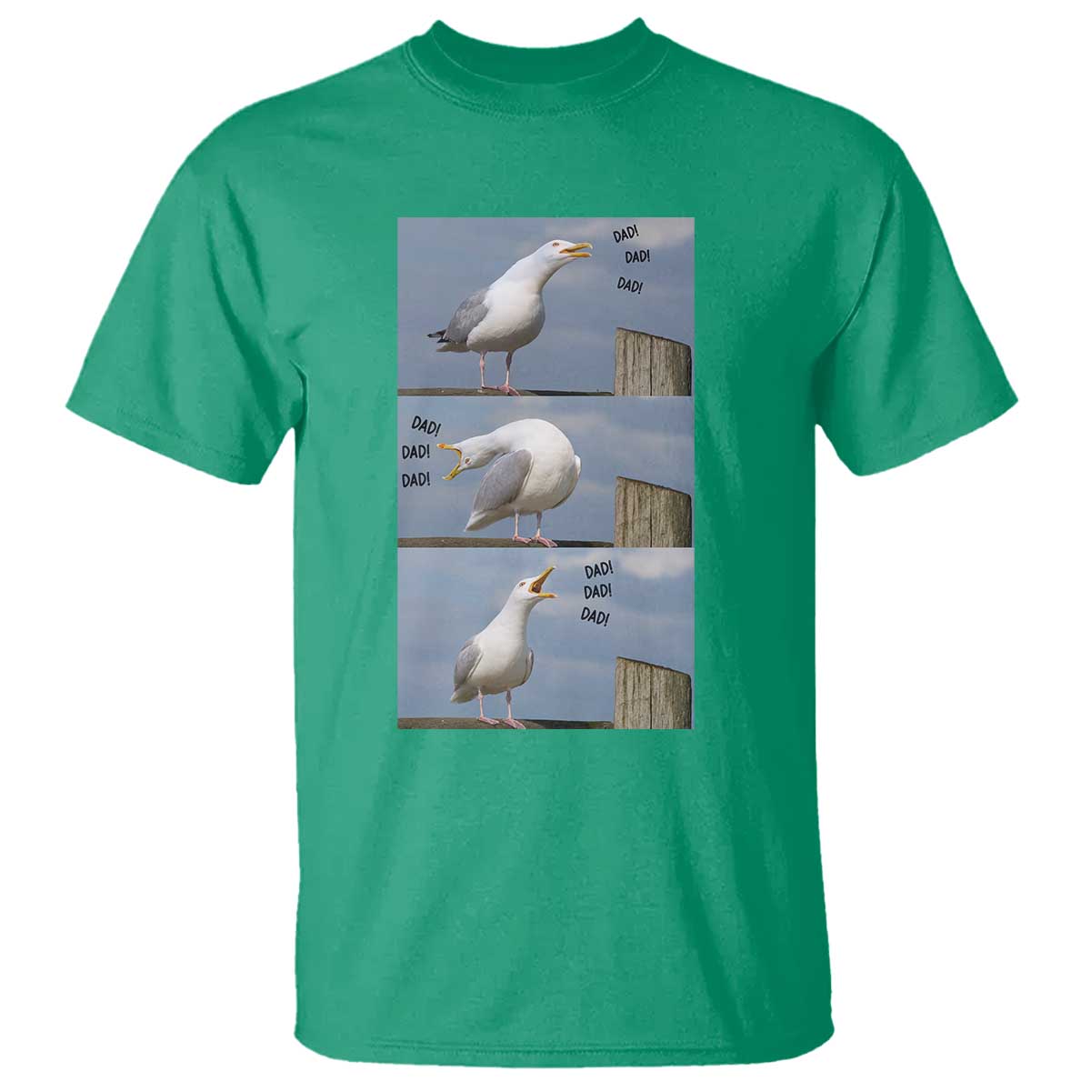 Funny Seagull Papa T Shirt Fathers Day Gift Ocean Life Dad Graphic