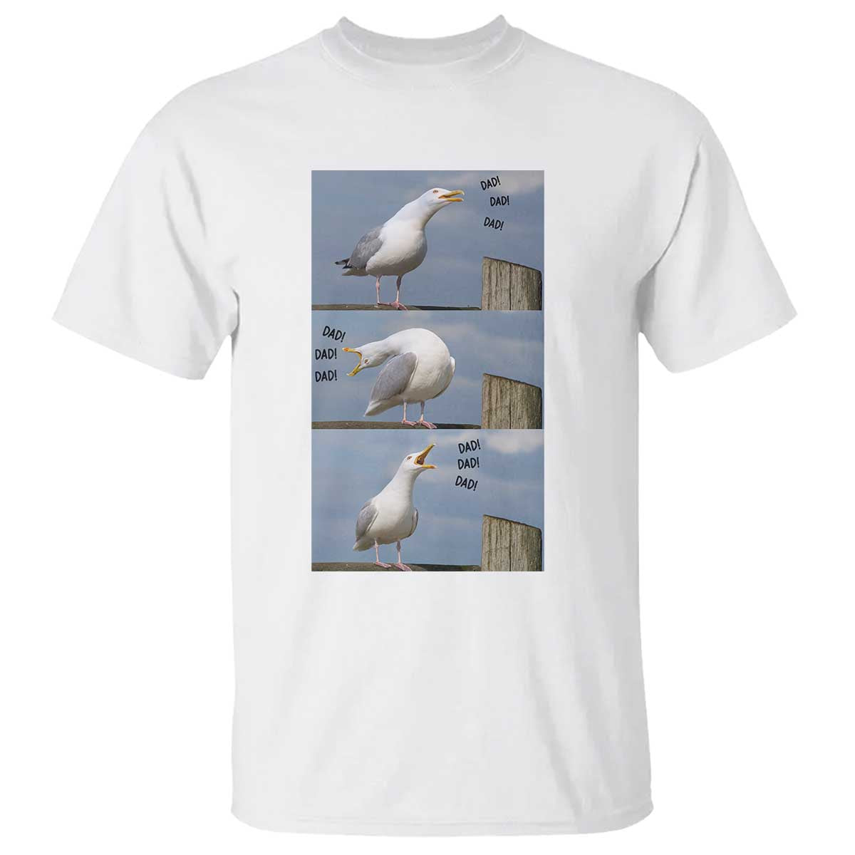 Funny Seagull Papa T Shirt Fathers Day Gift Ocean Life Dad Graphic