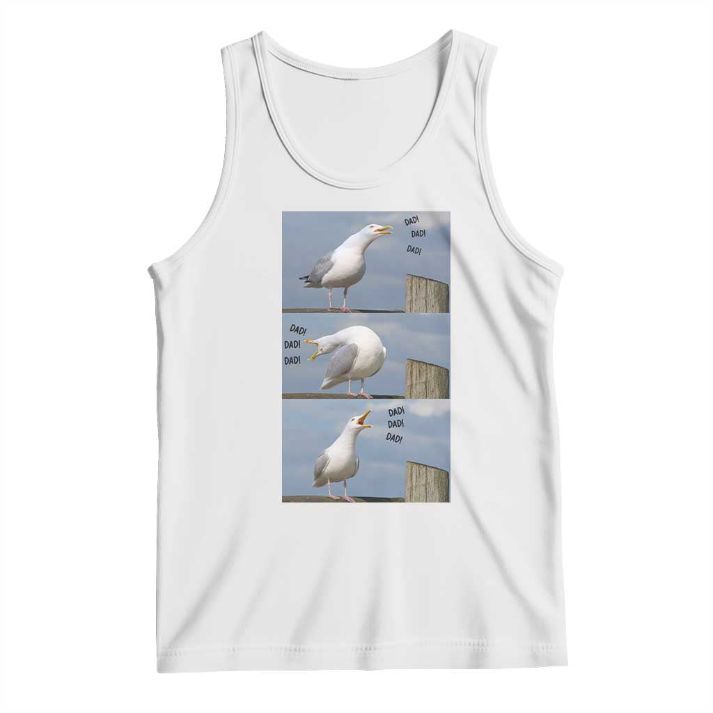 Funny Seagull Papa Tank Top Fathers Day Gift Ocean Life Dad Graphic