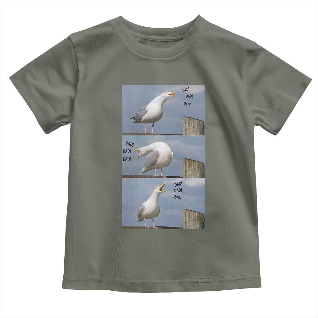 Funny Seagull Papa Toddler T Shirt Fathers Day Gift Ocean Life Dad Graphic