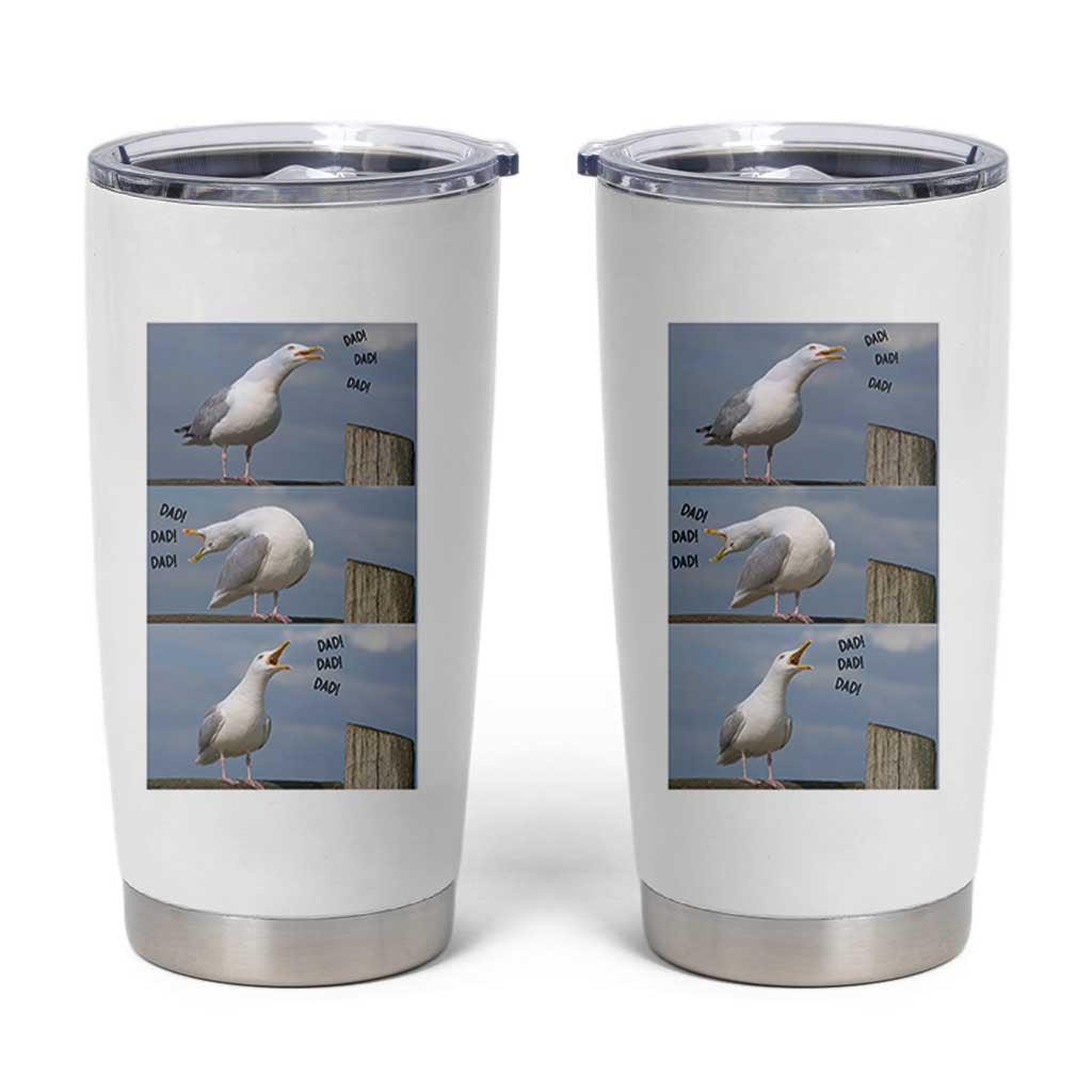 Funny Seagull Papa Tumbler Cup Fathers Day Gift Ocean Life Dad Graphic