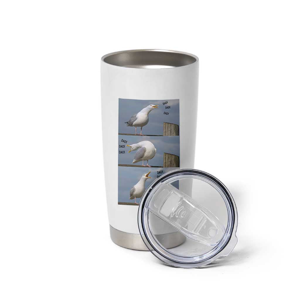 Funny Seagull Papa Tumbler Cup Fathers Day Gift Ocean Life Dad Graphic