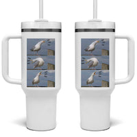 Funny Seagull Papa Tumbler With Handle Fathers Day Gift Ocean Life Dad Graphic