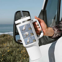 Funny Seagull Papa Tumbler With Handle Fathers Day Gift Ocean Life Dad Graphic
