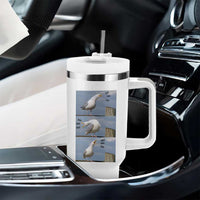 Funny Seagull Papa Tumbler With Handle Fathers Day Gift Ocean Life Dad Graphic