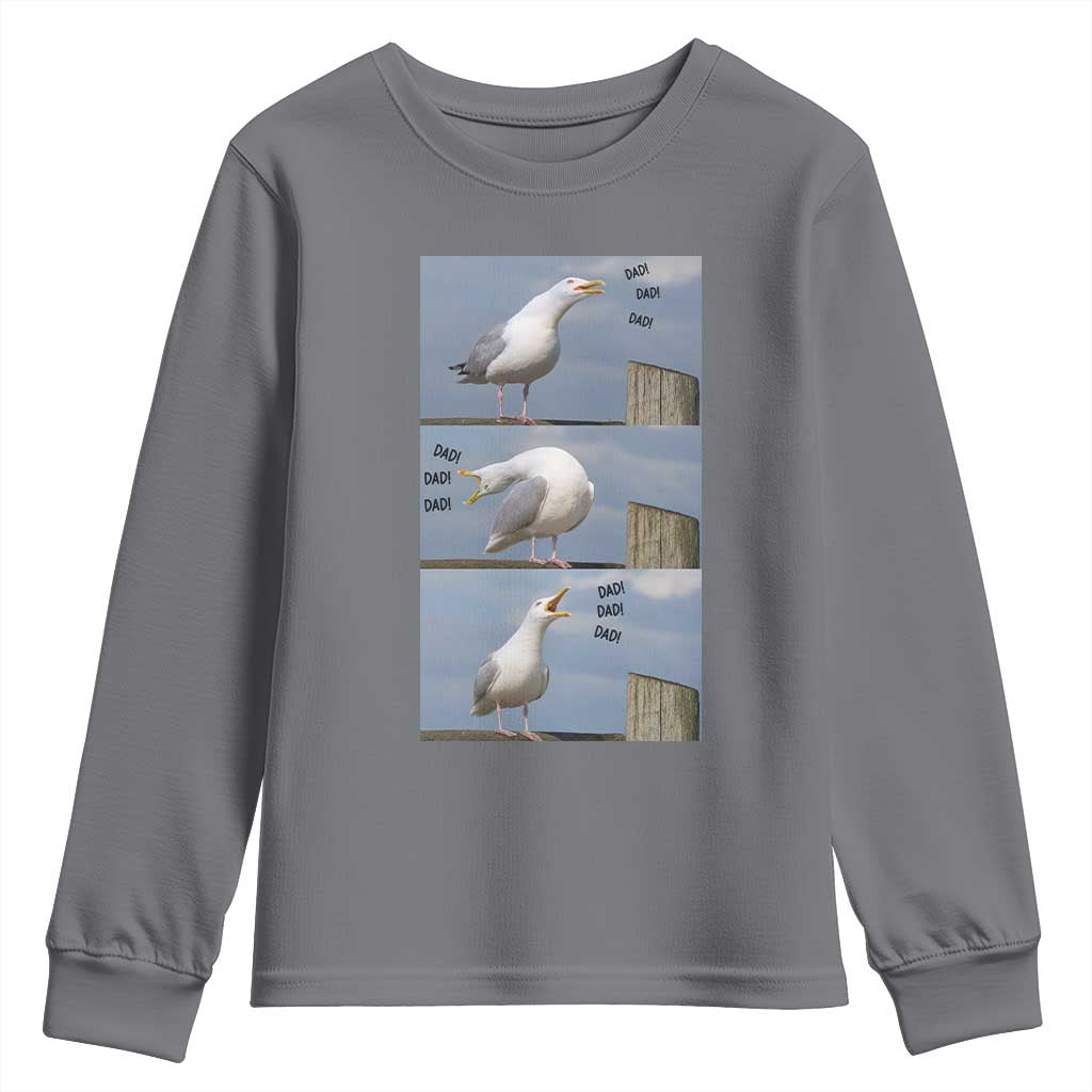 Funny Seagull Papa Youth Sweatshirt Fathers Day Gift Ocean Life Dad Graphic