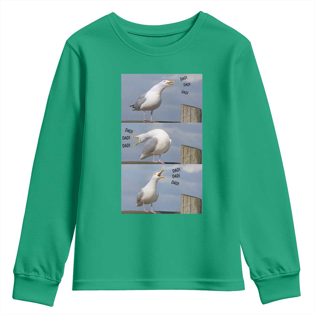 Funny Seagull Papa Youth Sweatshirt Fathers Day Gift Ocean Life Dad Graphic