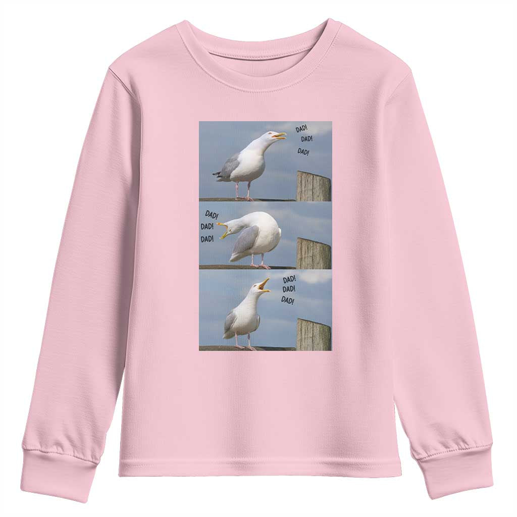 Funny Seagull Papa Youth Sweatshirt Fathers Day Gift Ocean Life Dad Graphic