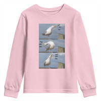 Funny Seagull Papa Youth Sweatshirt Fathers Day Gift Ocean Life Dad Graphic