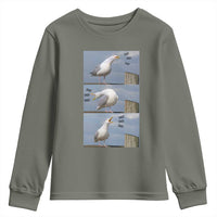 Funny Seagull Papa Youth Sweatshirt Fathers Day Gift Ocean Life Dad Graphic