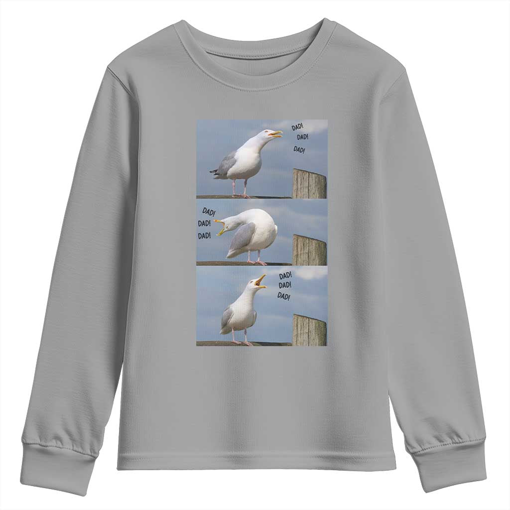 Funny Seagull Papa Youth Sweatshirt Fathers Day Gift Ocean Life Dad Graphic
