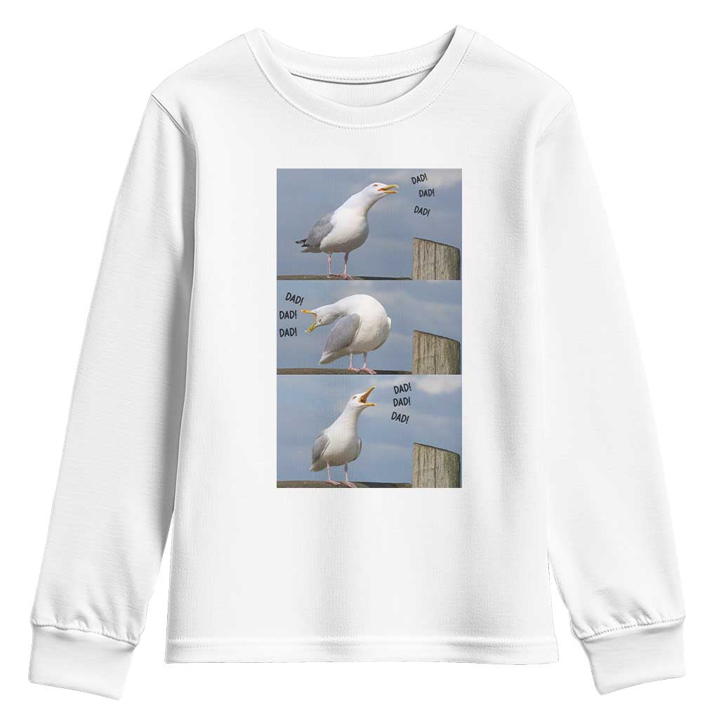 Funny Seagull Papa Youth Sweatshirt Fathers Day Gift Ocean Life Dad Graphic