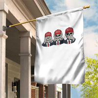 See No Crimes Hear No Truth Speak No Facts Garden Flag Skeleton Political Satire Graphic