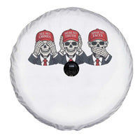 See No Crimes Hear No Truth Speak No Facts Spare Tire Cover Skeleton Political Satire Graphic