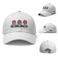 See No Crimes Hear No Truth Speak No Facts Baseball Cap Skeleton Political Satire Graphic