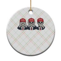 See No Crimes Hear No Truth Speak No Facts Ceramic Ornament Skeleton Political Satire Graphic