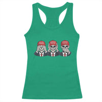See No Crimes Hear No Truth Speak No Facts Racerback Tank Top Skeleton Political Satire Graphic