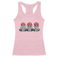 See No Crimes Hear No Truth Speak No Facts Racerback Tank Top Skeleton Political Satire Graphic