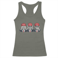 See No Crimes Hear No Truth Speak No Facts Racerback Tank Top Skeleton Political Satire Graphic