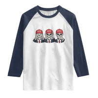 See No Crimes Hear No Truth Speak No Facts Raglan Shirt Skeleton Political Satire Graphic