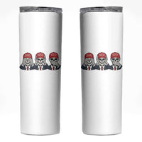 See No Crimes Hear No Truth Speak No Facts Skinny Tumbler Skeleton Political Satire Graphic