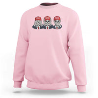 See No Crimes Hear No Truth Speak No Facts Sweatshirt Skeleton Political Satire Graphic