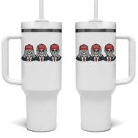 See No Crimes Hear No Truth Speak No Facts Tumbler With Handle Skeleton Political Satire Graphic