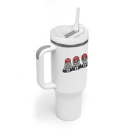See No Crimes Hear No Truth Speak No Facts Tumbler With Handle Skeleton Political Satire Graphic