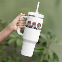 See No Crimes Hear No Truth Speak No Facts Tumbler With Handle Skeleton Political Satire Graphic