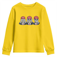 See No Crimes Hear No Truth Speak No Facts Youth Sweatshirt Skeleton Political Satire Graphic