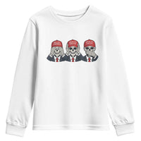 See No Crimes Hear No Truth Speak No Facts Youth Sweatshirt Skeleton Political Satire Graphic