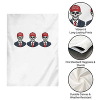 Skeleton See No Crimes Hear No Truth Garden Flag Funny Political Satire
