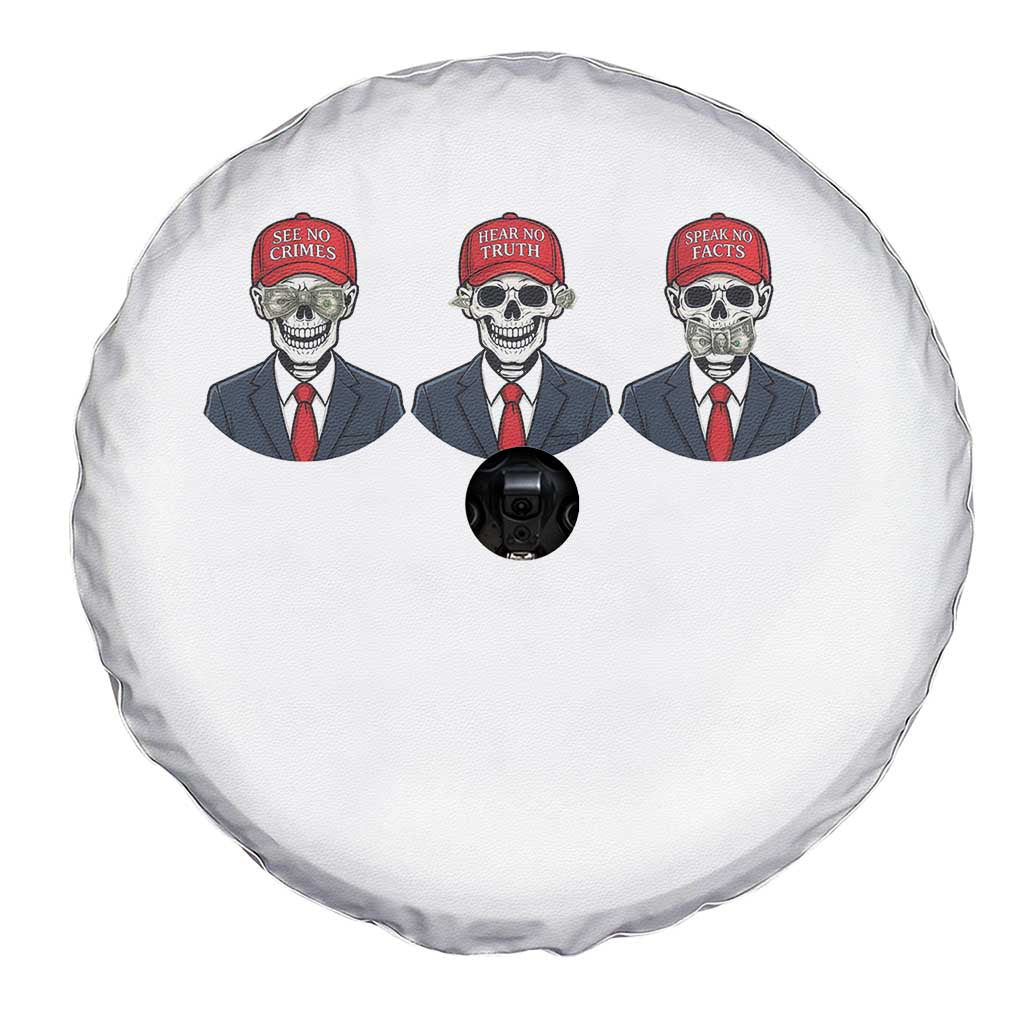 Skeleton See No Crimes Hear No Truth Spare Tire Cover Funny Political Satire