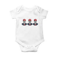Skeleton See No Crimes Hear No Truth Baby Onesie Funny Political Satire