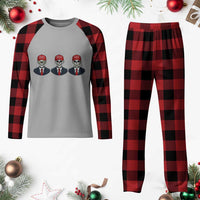 Skeleton See No Crimes Hear No Truth Plaid Pajama Set Funny Political Satire