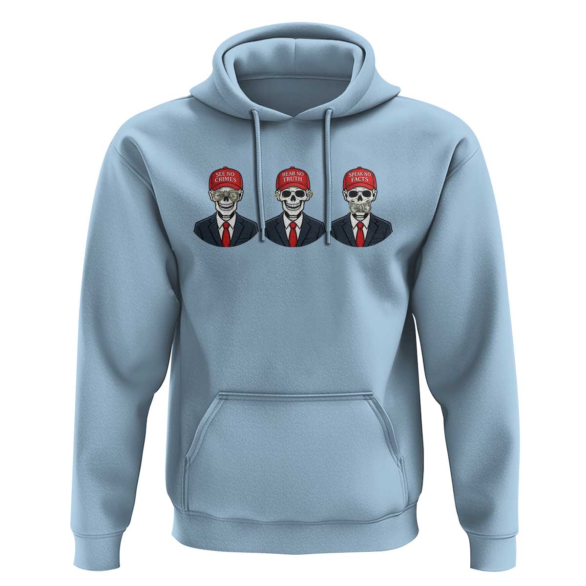 Skeleton See No Crimes Hear No Truth Hoodie Funny Political Satire