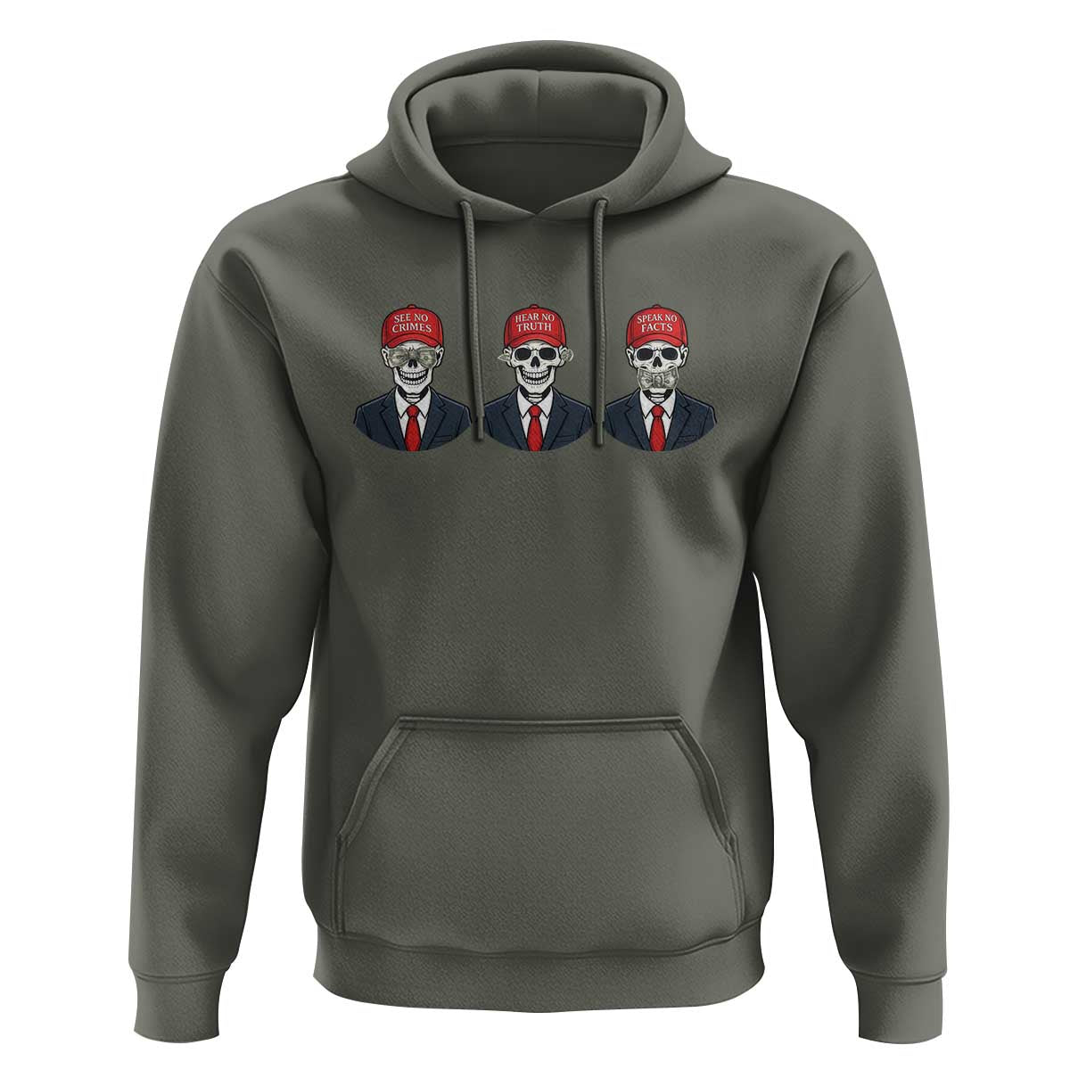 Skeleton See No Crimes Hear No Truth Hoodie Funny Political Satire