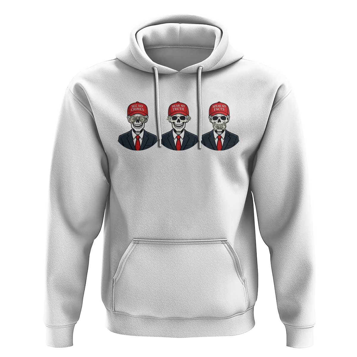 Skeleton See No Crimes Hear No Truth Hoodie Funny Political Satire