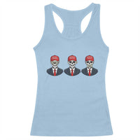 Skeleton See No Crimes Hear No Truth Racerback Tank Top Funny Political Satire