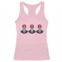 Skeleton See No Crimes Hear No Truth Racerback Tank Top Funny Political Satire