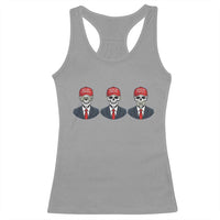Skeleton See No Crimes Hear No Truth Racerback Tank Top Funny Political Satire